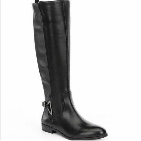 Alex Marie SZ6.5 Stassia Black Leather Riding Boot Old $ Western Moto Essential - Picture 1 of 9